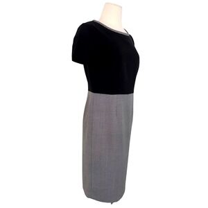 NWT Talbots Black & White‎ Herringbone Sheath Dress, Size 16